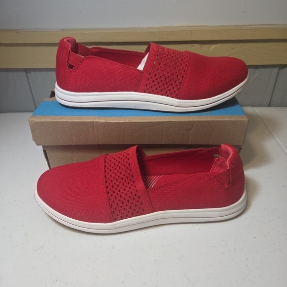 Womens Clarks Cloud Stepper Breeze Vibe Cherry Red Slip-ons Shoes Size 9 W New - Picture 12 of 12